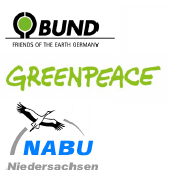 Logos BUND, Greenpeace, NABU